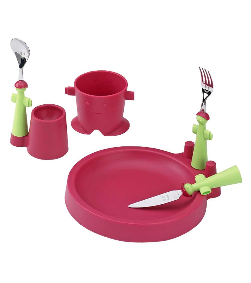 Club Set 6Pz Pappa Bambini - Piatto, Bicchiere, Portauovo e 3 Posate - Rivadossi Sandro - 