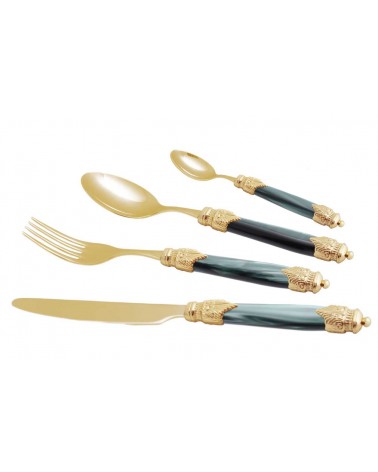 Couverts Rivadossi Pvd Or - Arianna Oro - Ensemble de Table 4pcs - 