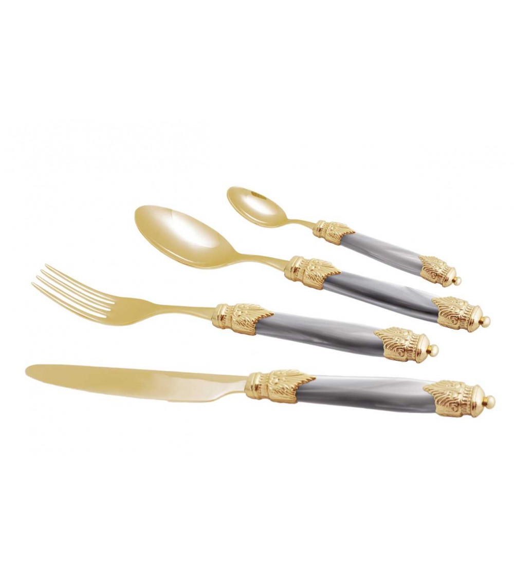 Couverts Rivadossi Pvd Or - Arianna Oro - Ensemble de Table 4pcs - 