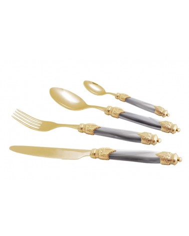 Couverts Rivadossi Pvd Or - Arianna Oro - Ensemble de Table 4pcs - 