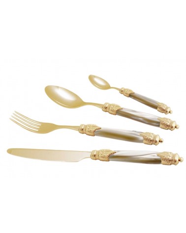 Couverts Rivadossi Pvd Or - Arianna Oro - Ensemble de Table 4pcs - 