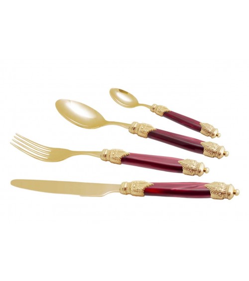 Rivadossi Pvd Gold Besteck - Arianna Oro - 4-teiliges Tischset - 