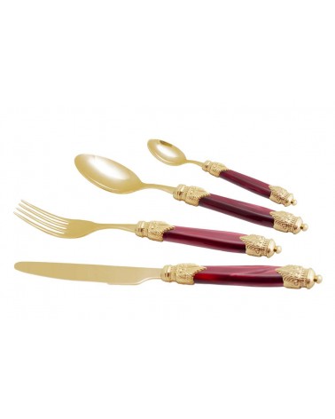 Couverts Rivadossi Pvd Or - Arianna Oro - Ensemble de Table 4pcs - 