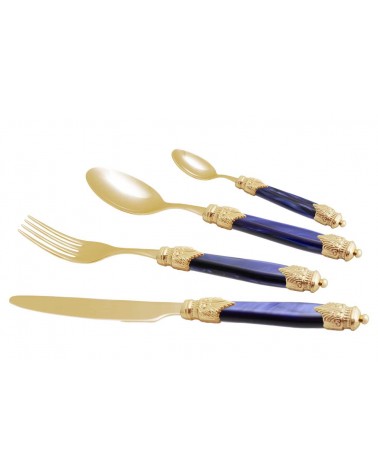 Couverts Rivadossi Pvd Or - Arianna Oro - Ensemble de Table 4pcs - 