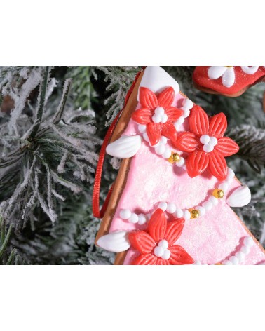 Decorazioni Natalizie Da Appendere Pan Di Zenzero Rosa - 12 Pezzi - 