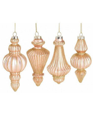Set 4 Pieces Decorations in Colored and Machined Glass to Hang -  - 