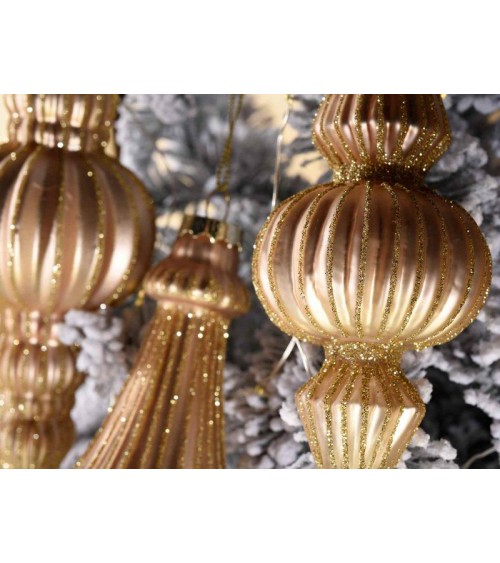 Set 4 Pieces Decorations in Colored and Machined Glass to Hang -  - 