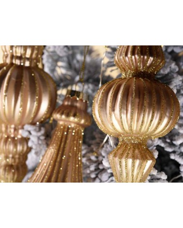 Set 4 Pieces Decorations in Colored and Machined Glass to Hang -  - 