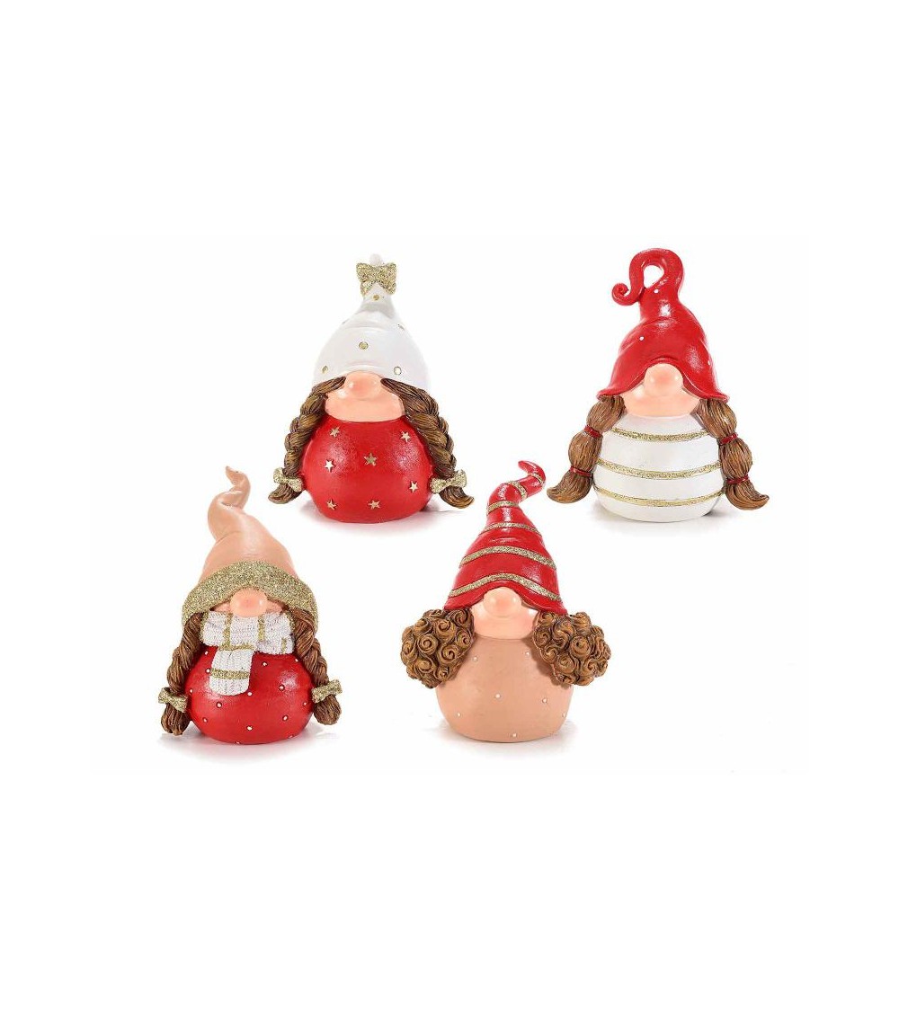 Gnomette in Resin with Golden and Glitter Decorations to Rest - 4 pieces -  - 