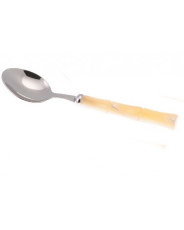 Bamboo Fruit Spoon Set 6 Pieces - Colored Cutlery Rivadossi Sandro - ivory