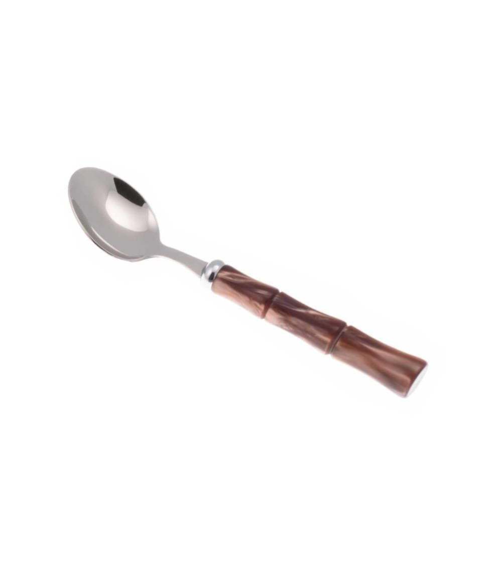 Bamboo Fruit Spoon Set 6 Pieces - Rivadossi Sandro Colored Cutlery - brown