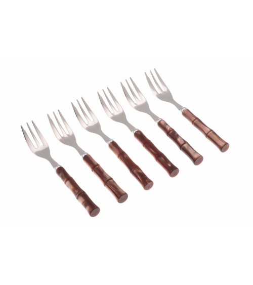 Bambusfarbenes Besteckset 6-teilig Dessertgabeln - Rivadossi Sandro -