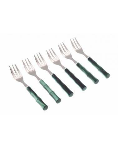Set Posate Colorate Bamboo 6pz Forchette da Dolce - Rivadossi Sandro - 