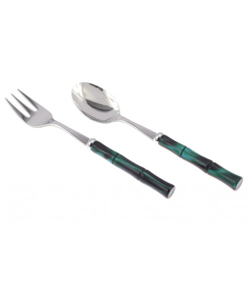 Lot de 2 fourchettes et cuillères de service en bambou - Rivadossi Sandro -