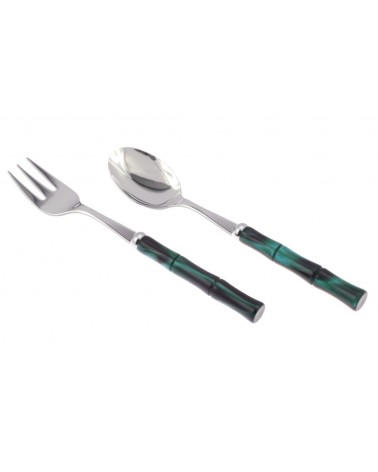 Set of 2 Bamboo Serving Fork and Spoon - Rivadossi Sandro -