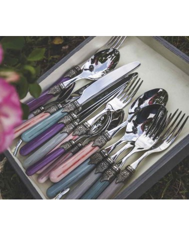 Set 4-tlg. Vintage Table Place - Rivadossi Sandro Farbiges Besteck - 