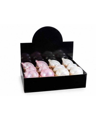 Frozen and Pearly Effect Glass Balls - Set 12 Pieces -  - 