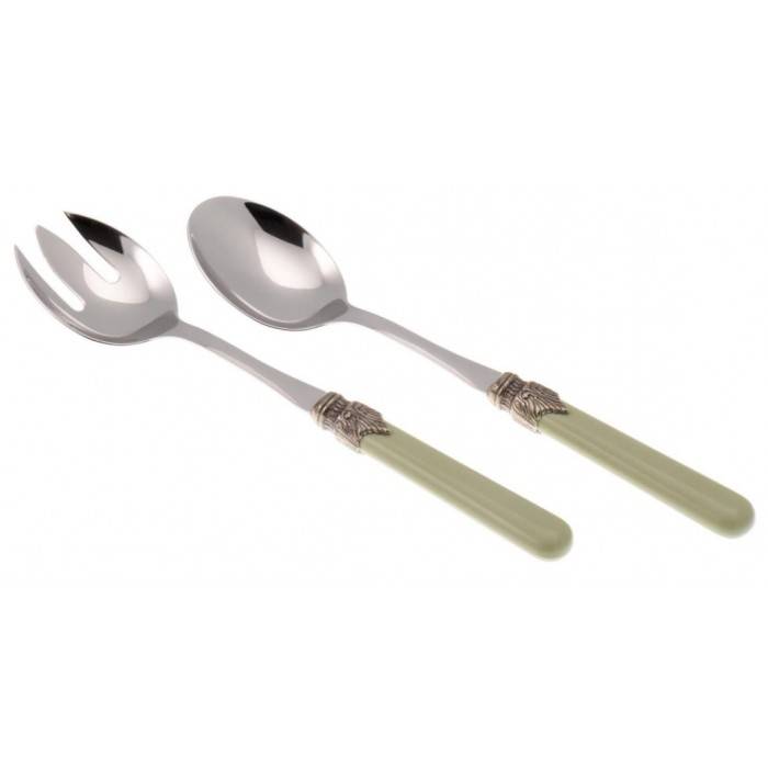 Set 2 Pezzi Posate Insalata - Classic - Shabby Chic - Rivadossi Sandro - verde salvia