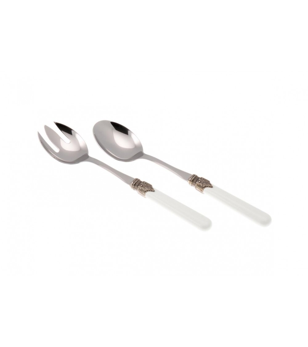 Set 2 Pezzi Posate Insalata - Classic - Shabby Chic - Rivadossi Sandro - Bianco cotone