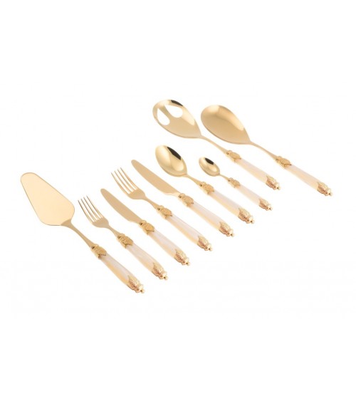 Golden Castlery PVD - Arianna Oro 75 PCs Mutter - perlatiertes Griff - Rivadossi Sandro -