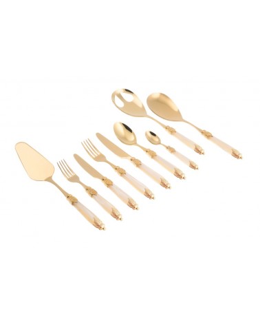 Posate Dorate Pvd - Arianna Oro 75 pz Manico Madreperlato  - Rivadossi Sandro - 