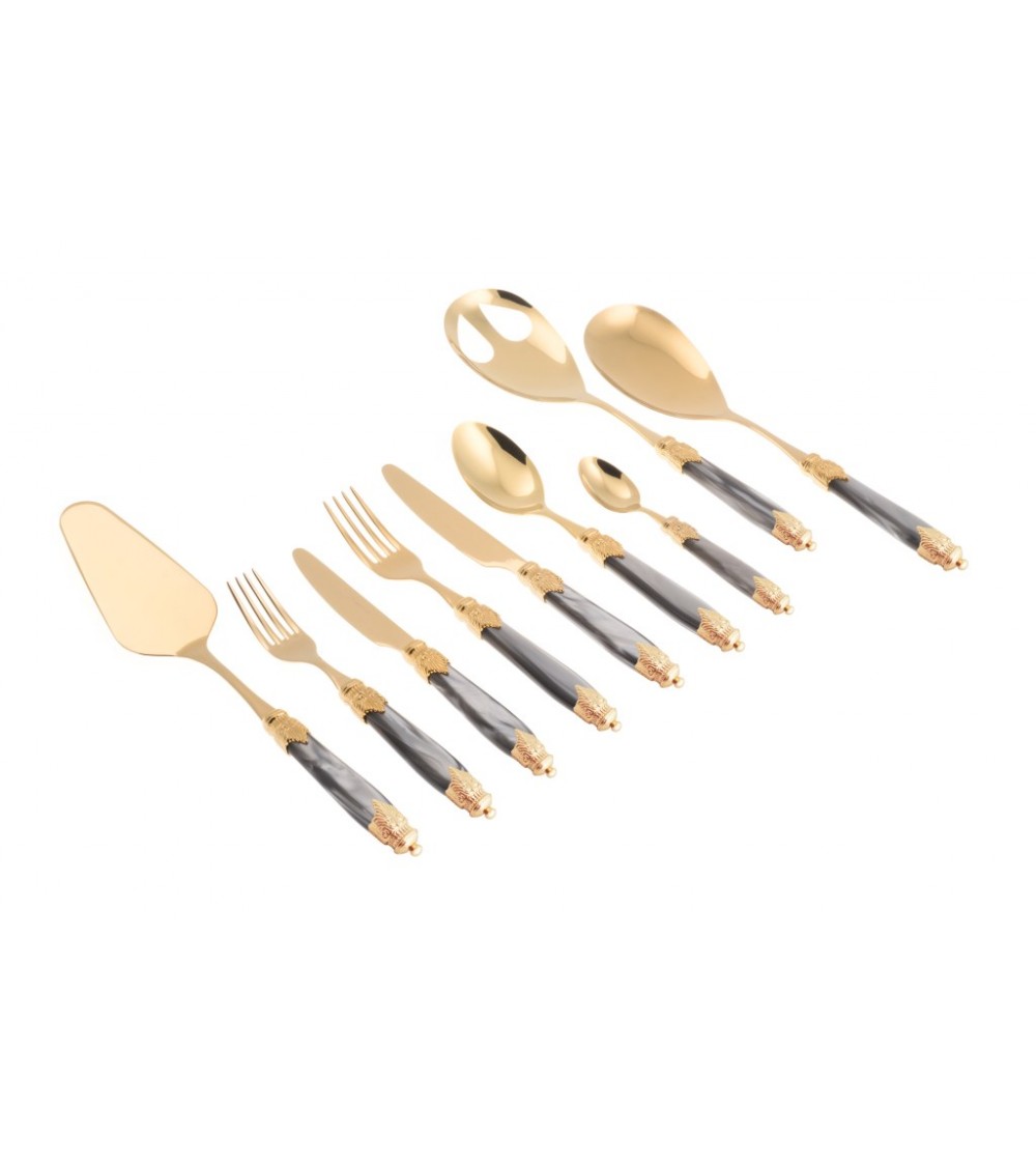 Golden Castlery PVD - Arianna Oro 75 PCs Mutter - perlatiertes Griff - Rivadossi Sandro -