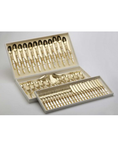 Golden Castlery PVD - Arianna Oro 75 PCs Mutter - perlatiertes Griff - Rivadossi Sandro -