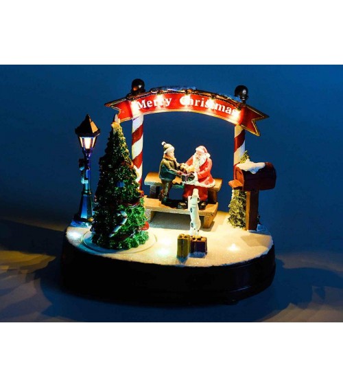 Christmas Landscape with Warm White Lights, Music and Movement -  - 