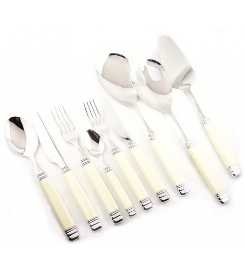 Rossini - Couverts colorés Rivadossi - Set de 75 pcs Ivoire - 