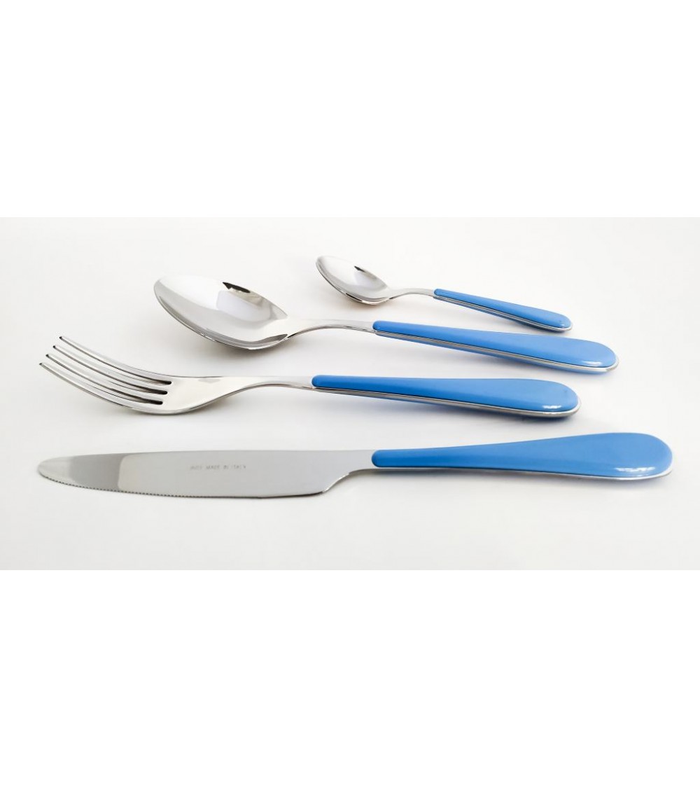 Posate Moderne In Acciaio Inox 18/10 Manico Colorato - Spring - Set 24 Pezzi - 