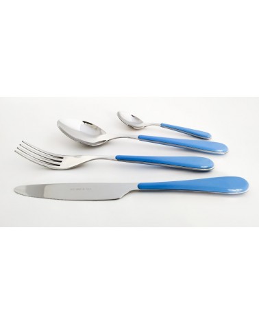 Modernes Besteck aus Edelstahl 18/10 mit farbigem Griff - Spring - Set mit 24 Teilen -