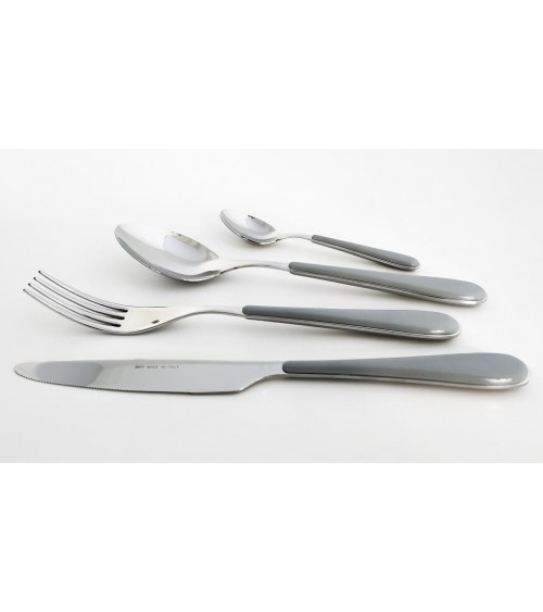 Posate Moderne In Acciaio Inox 18/10 Manico Colorato - Spring - Set 24 Pezzi - 