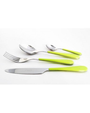 Posate Moderne In Acciaio Inox 18/10 Manico Colorato - Spring - Set 24 Pezzi - 