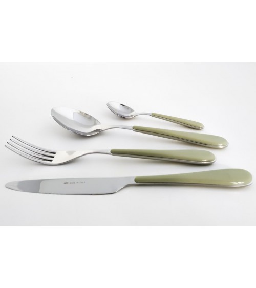 Modernes Besteck aus Edelstahl 18/10 mit farbigem Griff - Spring - Set mit 24 Teilen -