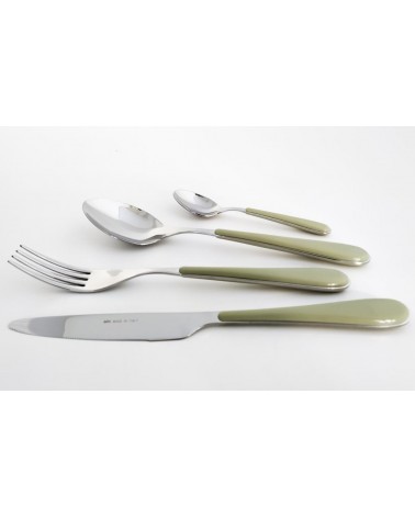 Posate Moderne In Acciaio Inox 18/10 Manico Colorato - Spring - Set 24 Pezzi - 