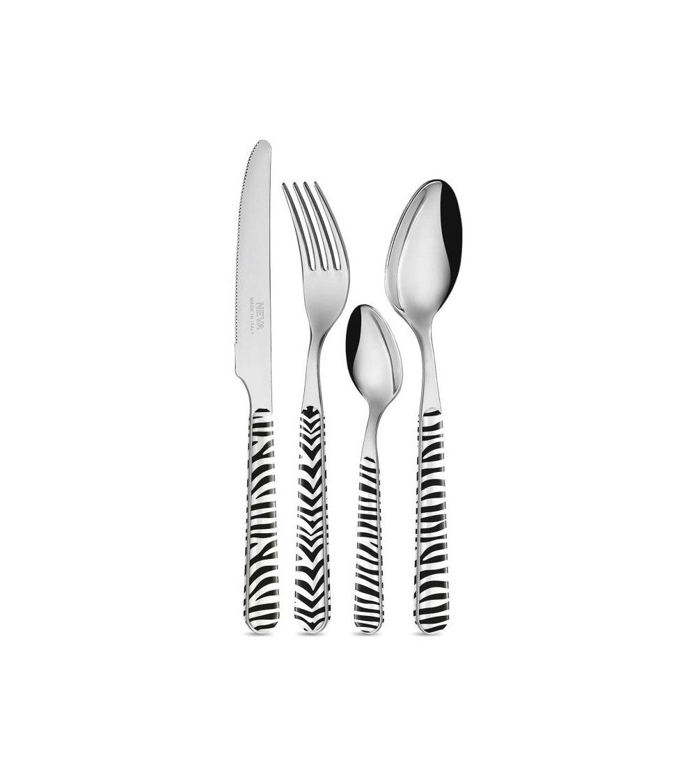 Set 24 Pz Posate Moderne Animalier Zebrato - 