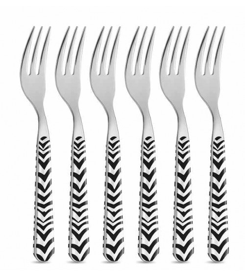 Set 8 Pz Posate Moderne da Dolce Animalier Zebrato - 
