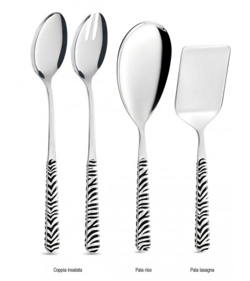 Set 4-tlg. Modernes Vorlegebesteck - Animalier Zebra - 