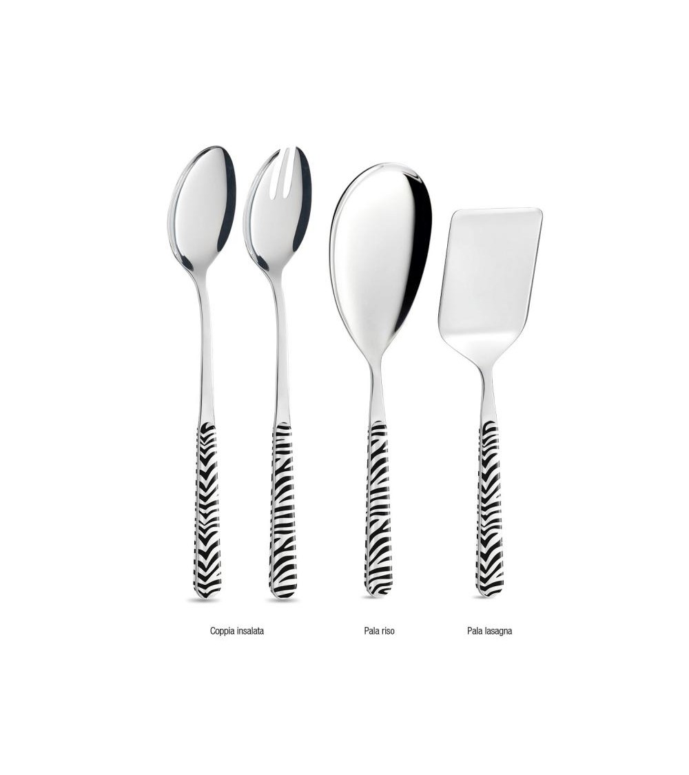 Set 4 Couverts de Service Modernes - Animalier Zebra - 