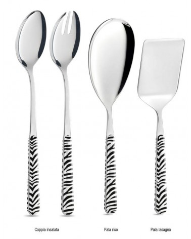 Set 4 Couverts de Service Modernes - Animalier Zebra - 