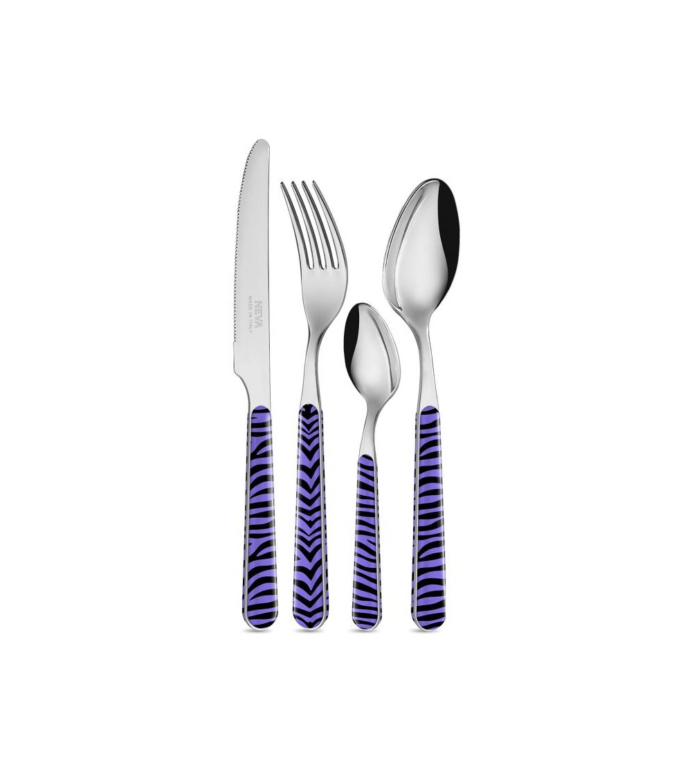 Set 24 Pz Posate Moderne Animalier Zebrato - 