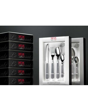 Service 24 Pcs Modern Cutlery - Majolica Decor - Sicily -  - 