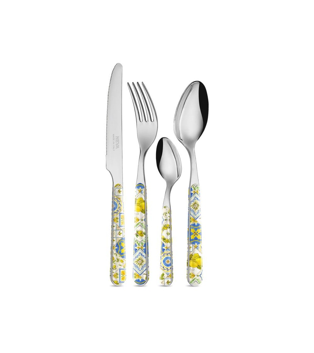 Service 24 Pcs Modern Cutlery - Majolica Decor - Sicily -  - 