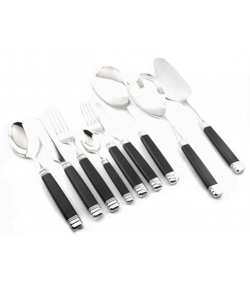 Modernes farbiges Besteck - Rossini Set 75 Stück Schwarz  - Rivadossi Sandro - 