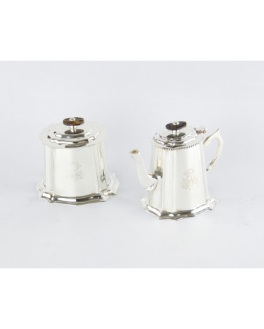 Sheffield Silver Coffee Maker mit Zuckerdose - Royal Family - 