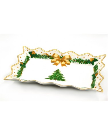 Centerpiece with Scalloped Edge in Ceramic "Gold Christmas" - Royal Family -  - 