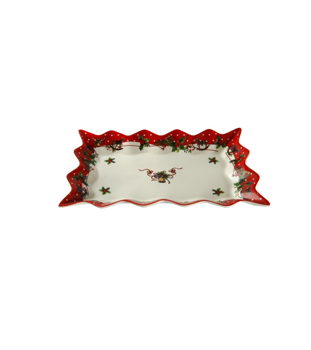 Centre de table en céramique avec bord festonné "Jingle Bells" - Royal Family - 