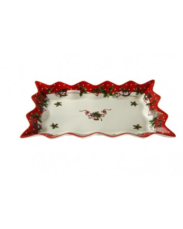 Centre de table en céramique avec bord festonné "Jingle Bells" - Royal Family - 
