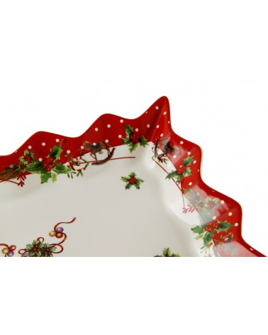 Centrotavola di Natale in Ceramica con Bordo Smerlato "Jingle Bells" - Royal Family - 