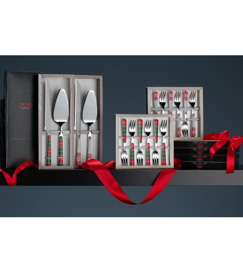 24 Piece Snowflake Christmas Cutlery Set White/Red - Neva -
